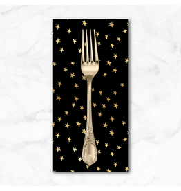 PD's Ruby Star Society Collection Starry Metallic in Black Gold, Dinner Napkin