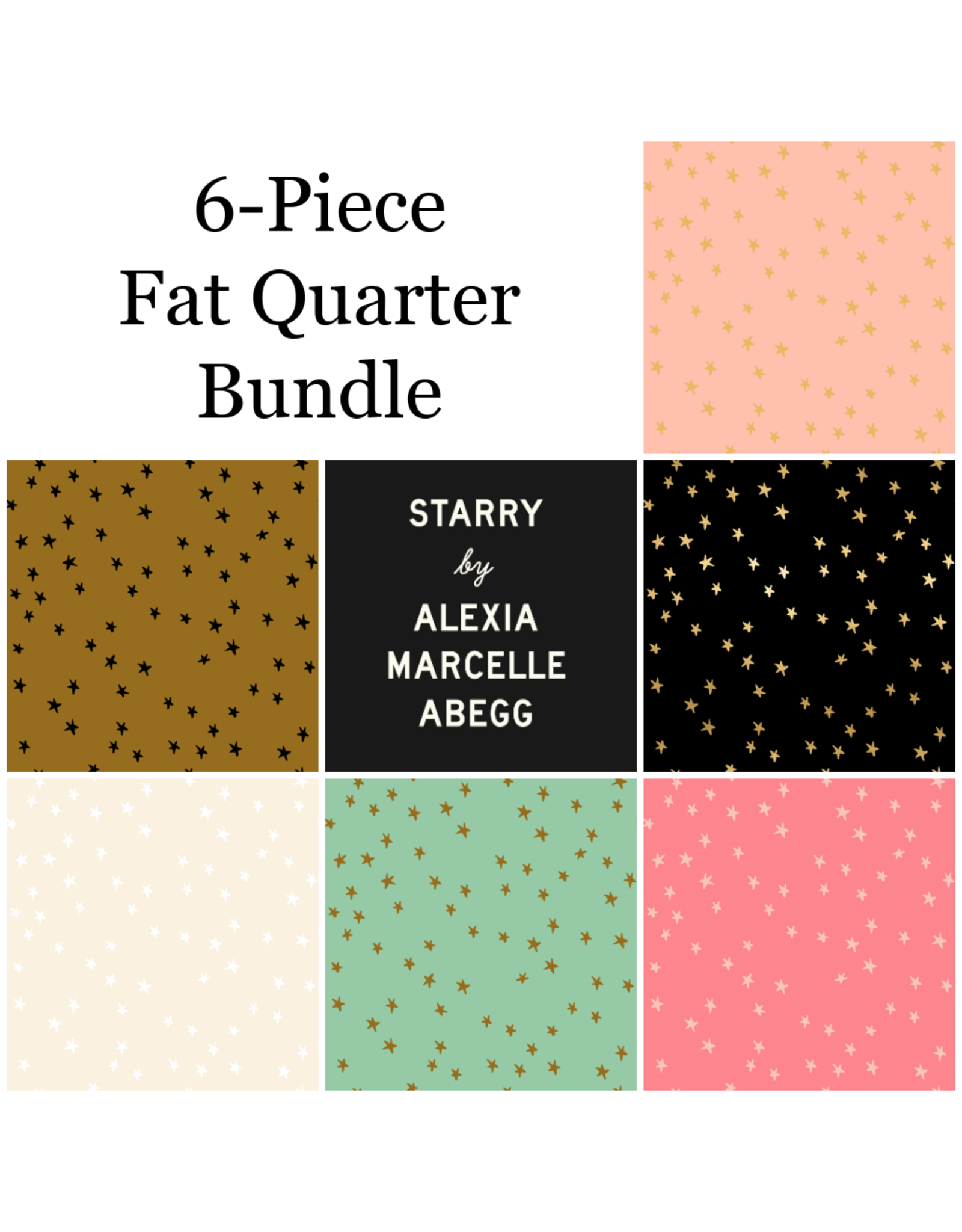 Ruby Star Society for Moda Starry, Fat Quarter Bundle containing 6 pcs.