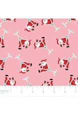 Christmas Collection North Pole Social Club, Santa Martini in Pink, Dinner Napkin