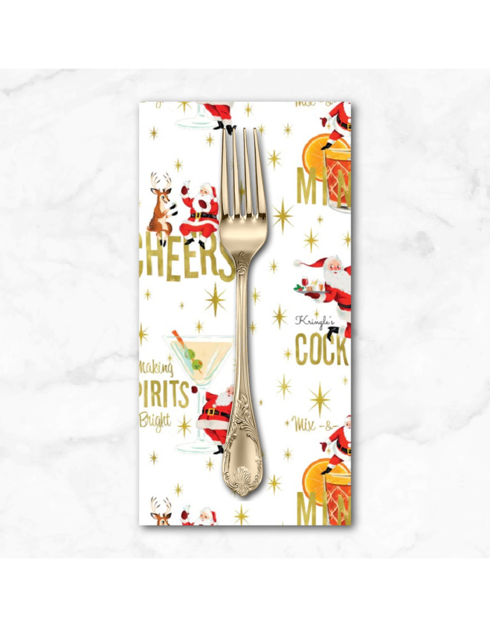 Christmas Collection North Pole Social Club, Social Club in White, Dinner Napkin