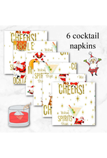 PD North Pole Social Club, Social Club in White, Set of 6 Cocktail Napkins