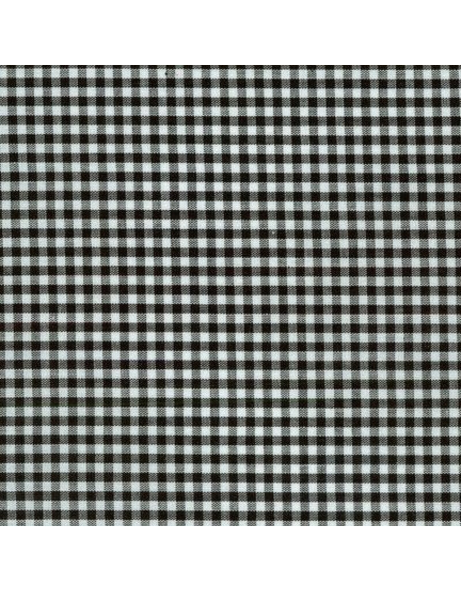Robert Kaufman Carolina Gingham, 1/8” in Black, Lightweight Yarn Dyed Woven, Fabric Half-Yards