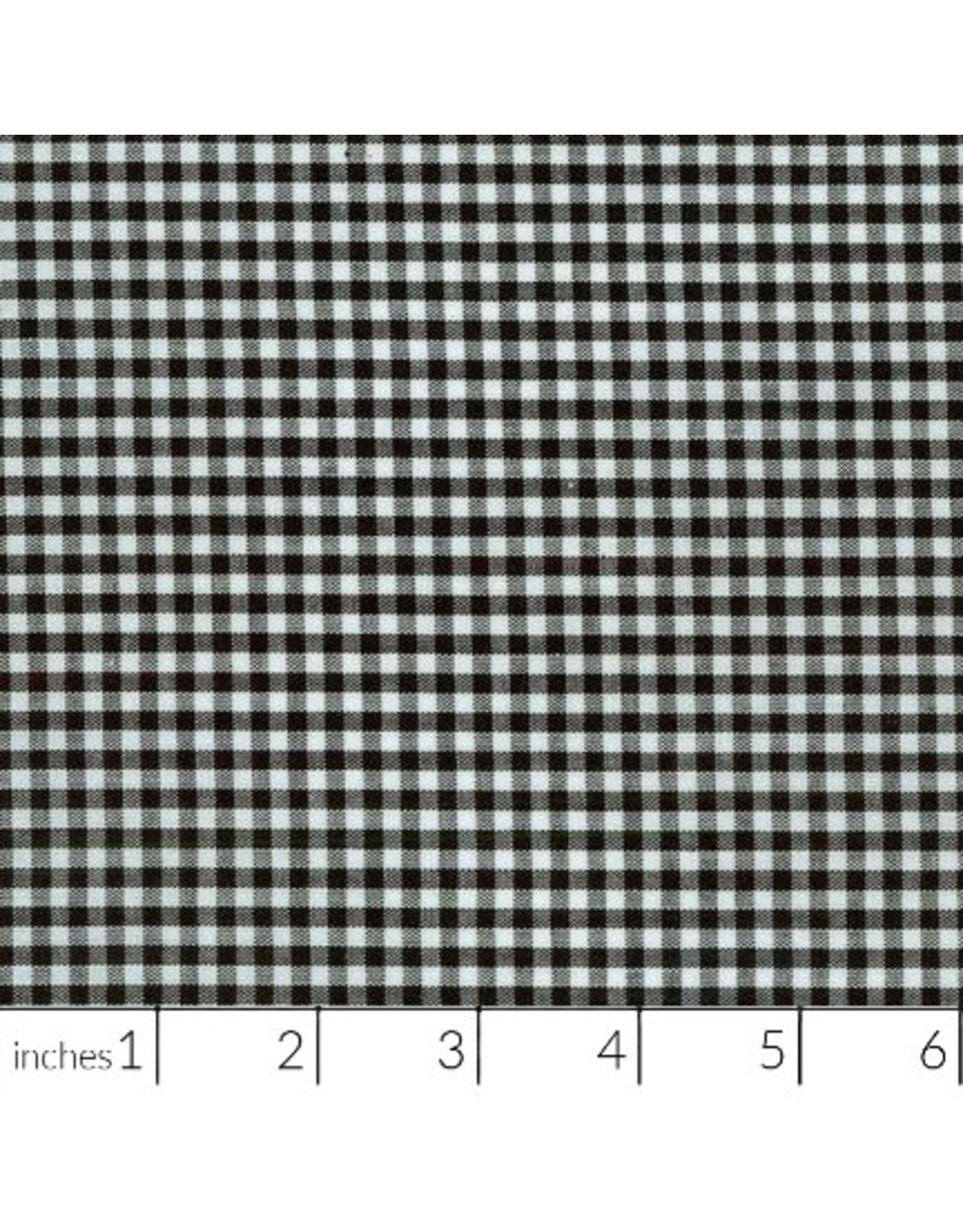 Robert Kaufman Carolina Gingham, 1/8” in Black, Lightweight Yarn Dyed Woven, Fabric Half-Yards