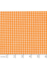 Robert Kaufman Carolina Gingham, 1/8” in Orange, Lightweight Yarn Dyed Woven, Fabric Half-Yards