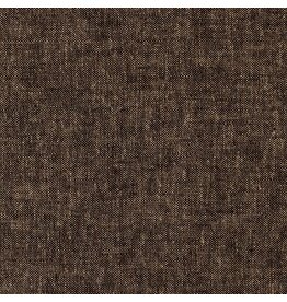 Robert Kaufman Brussels Washer Yarn Dye in Espresso, Linen Rayon Blend, Fabric Half-Yards