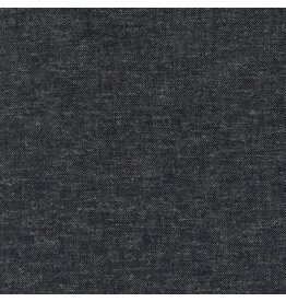 Robert Kaufman Brussels Washer Yarn Dye in Onyx, Linen Rayon Blend, Fabric Half-Yards