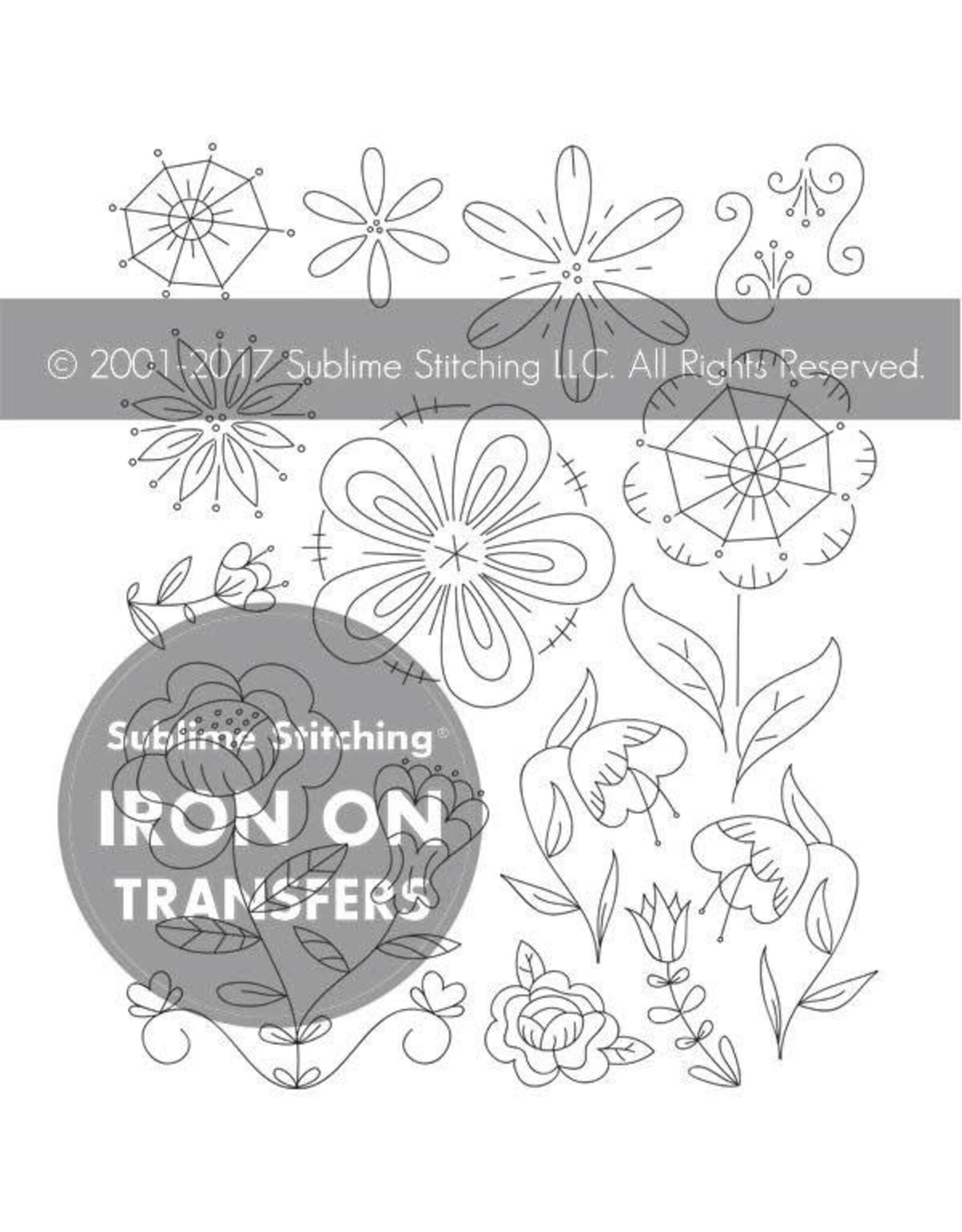 Sublime Stitching Embroidery Iron-On Transfers, Fantasy Flowers