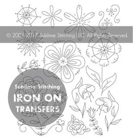 Sublime Stitching Embroidery Iron-On Transfers, Fantasy Flowers