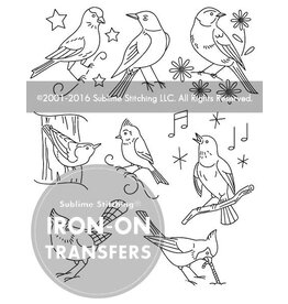 Sublime Stitching Embroidery Iron-On Transfers, Song Birds