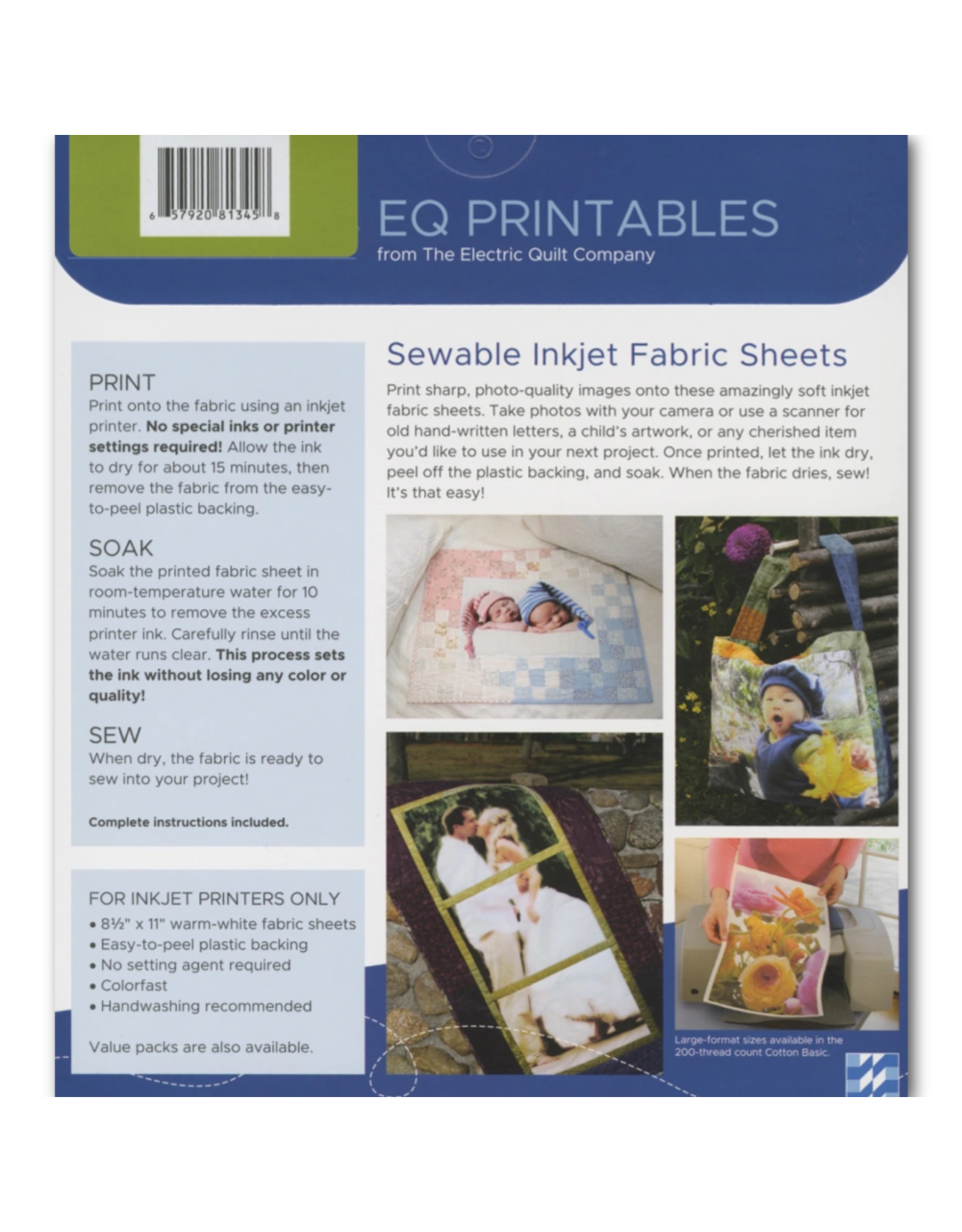 Checker EQ Printables - Sewable Inkjet Fabric Sheets