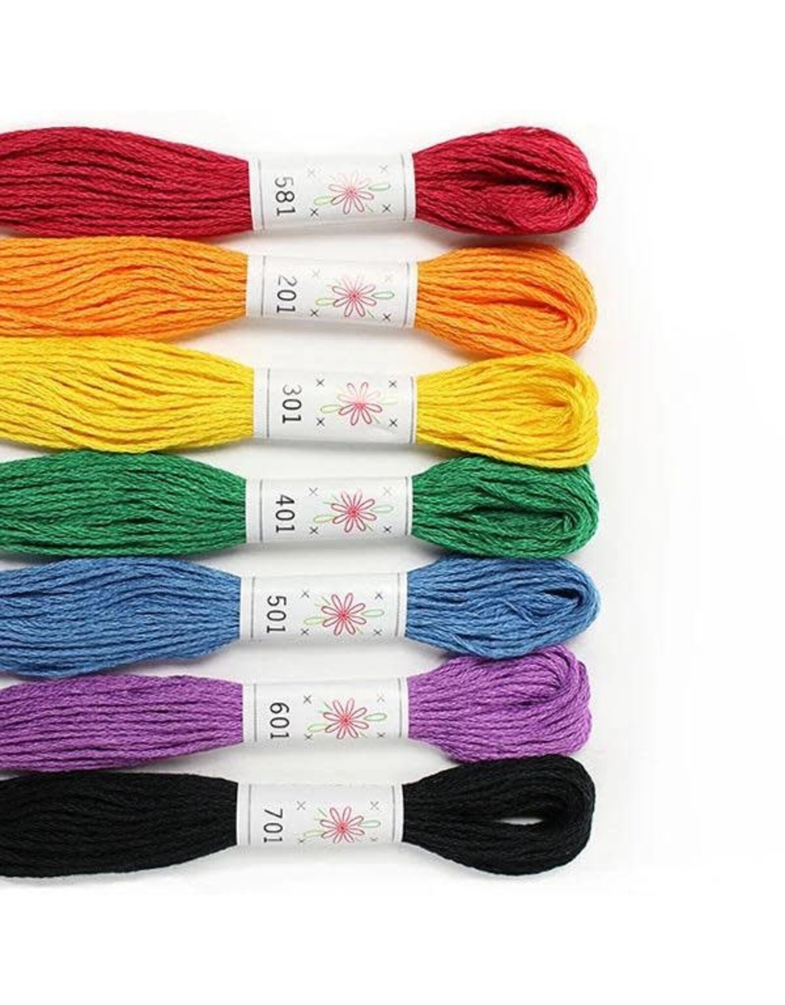 Sublime Stitching Embroidery Floss Set, Rainbow Palette - Seven 8.75 yard skeins