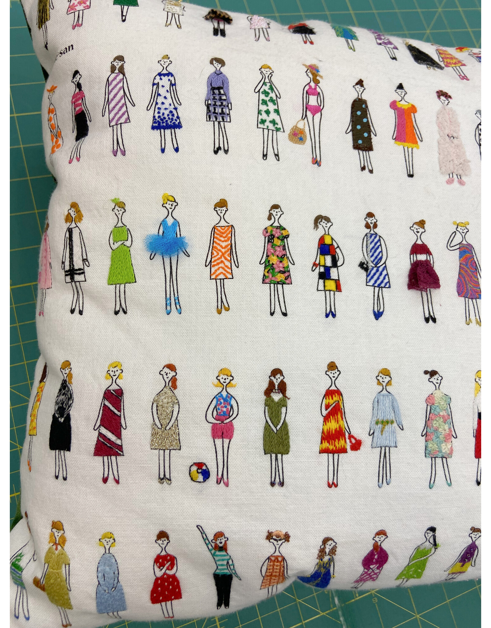 Lecien ON ORDER-100 Ladies (Ne-San) in White, Embroidery Sampler