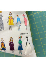 Lecien ON ORDER-100 Ladies (Ne-San) in White, Embroidery Sampler