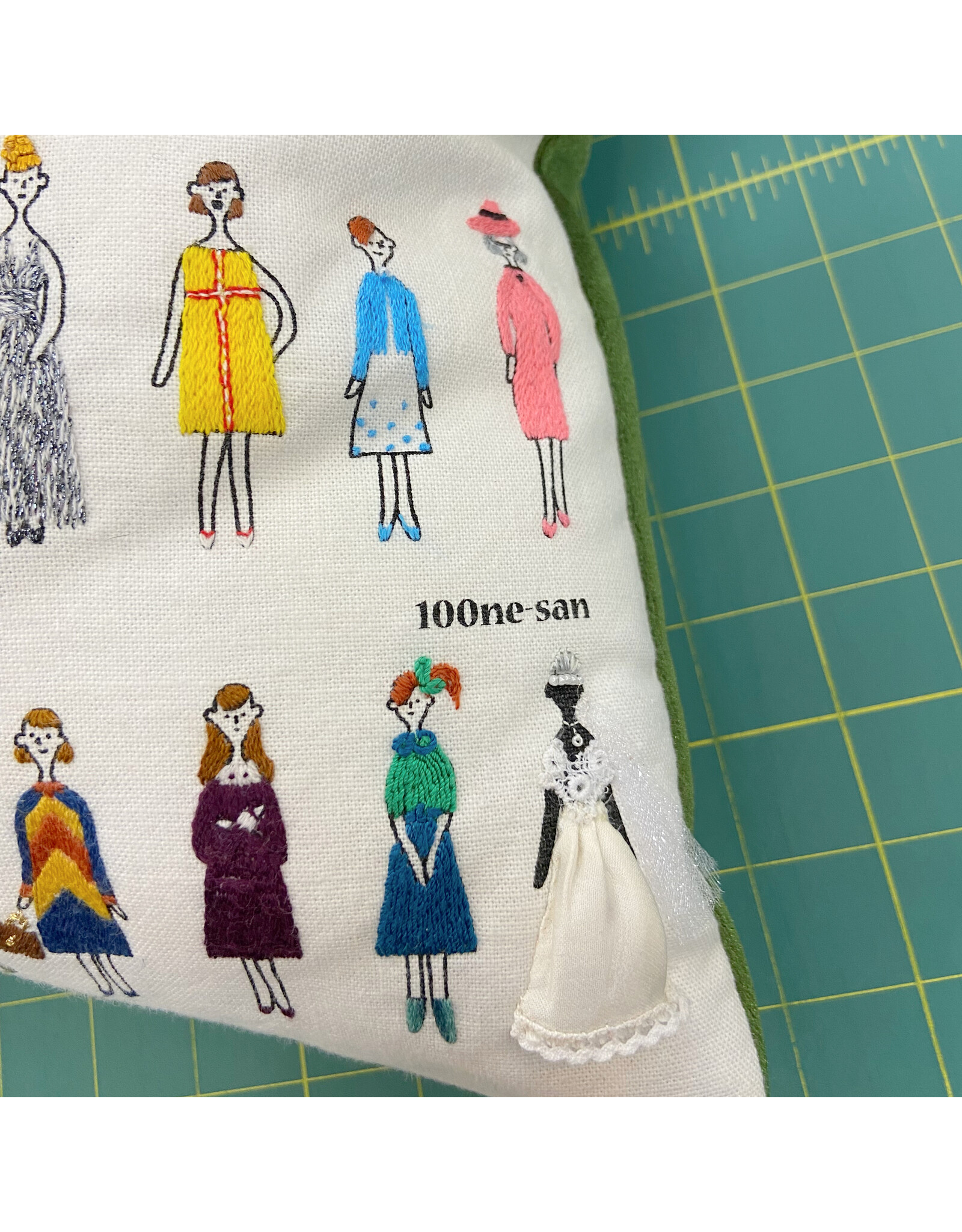 Lecien 100 Ladies (Ne-San) in White, Embroidery Sampler