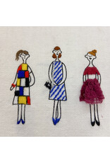 Lecien ON ORDER-100 Ladies (Ne-San) in White, Embroidery Sampler