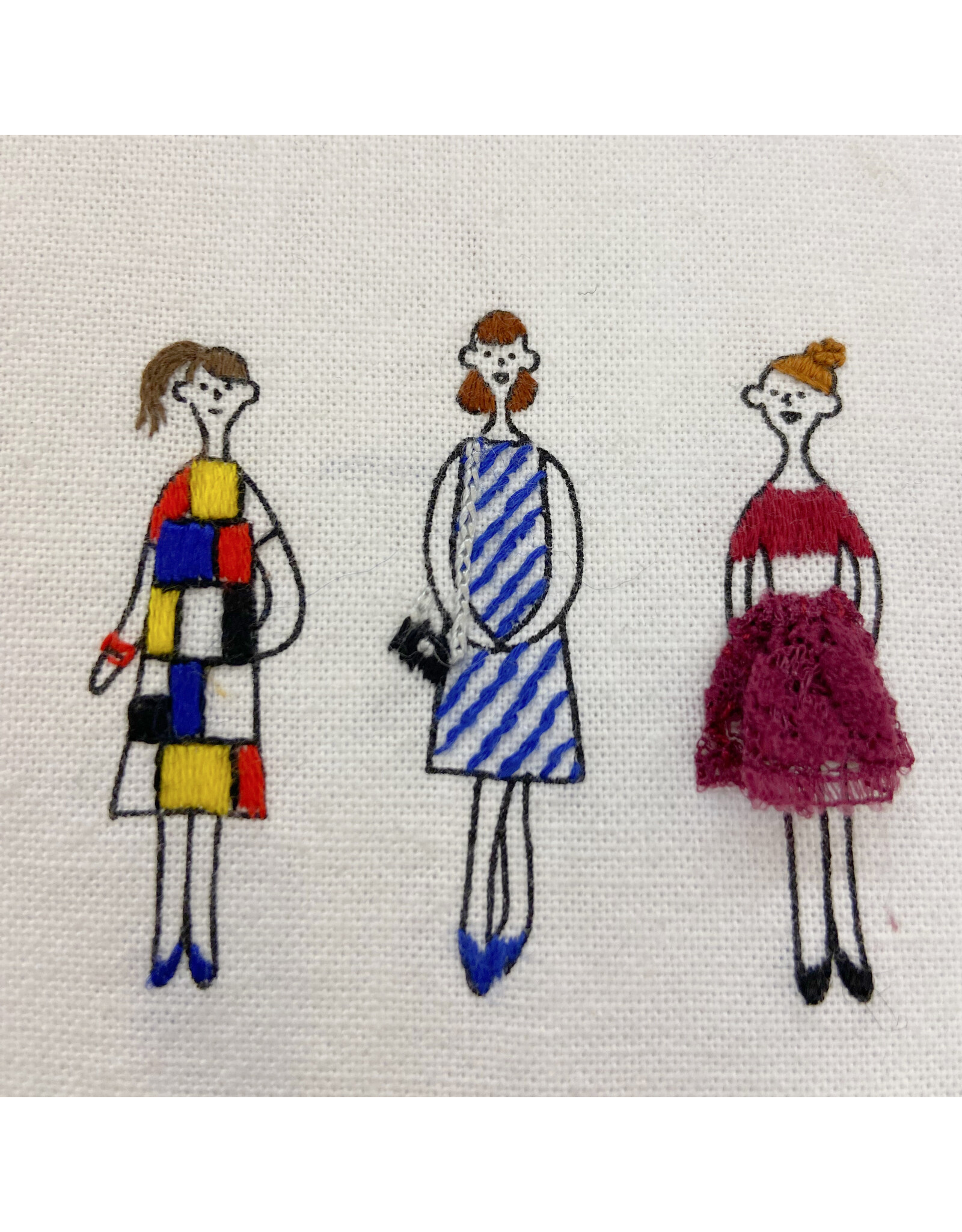 Lecien 100 Ladies (Ne-San) in White, Embroidery Sampler