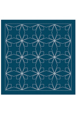 Japan Import Sashiko Sampler Cloth, Traditional Design Tessen, Navy
