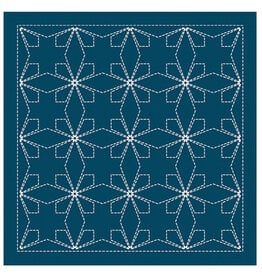 Japan Import ON ORDER-Sashiko Sampler Cloth, Traditional Design Tessen, Navy