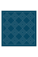 Japan Import Sashiko Sampler Cloth, Traditional Design Tate-mi-masu, Navy