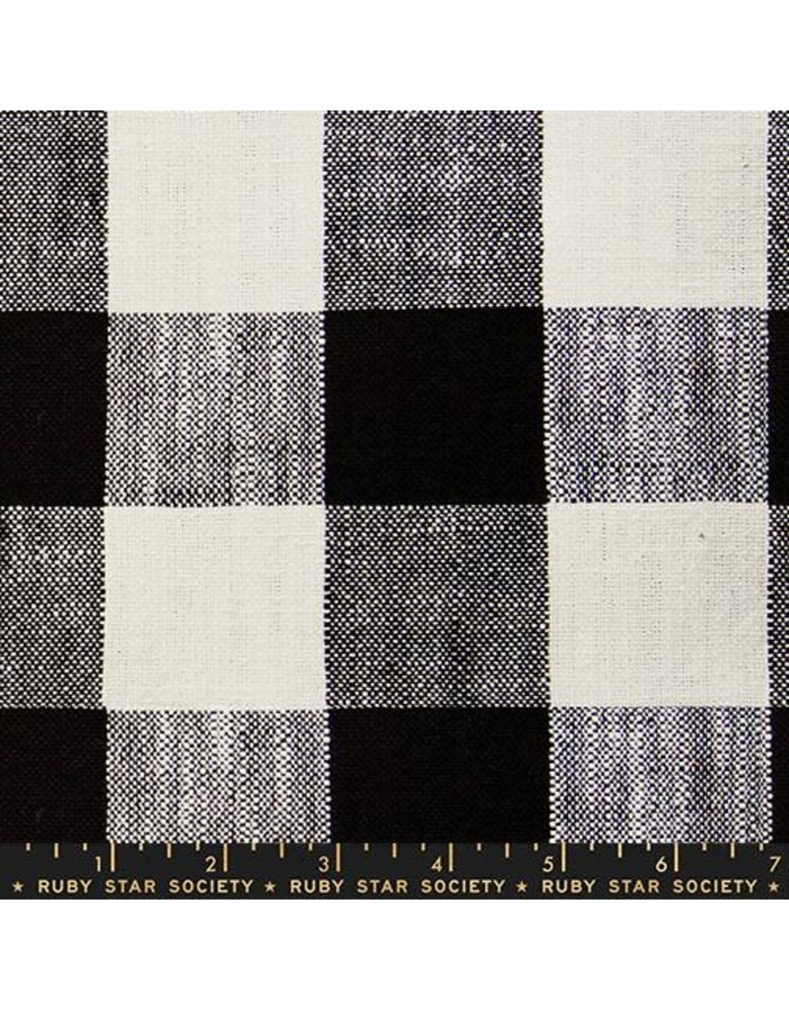 Ruby Star Society for Moda Sunshine Toweling 16" Wide, Checker in Black, Sold by the Yard