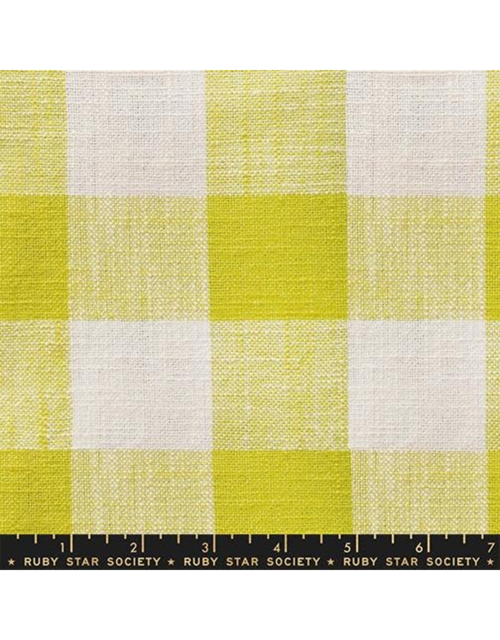 Ruby Star Society for Moda Sunshine Toweling 16" Wide, Checker in Citron, Sold by the Yard