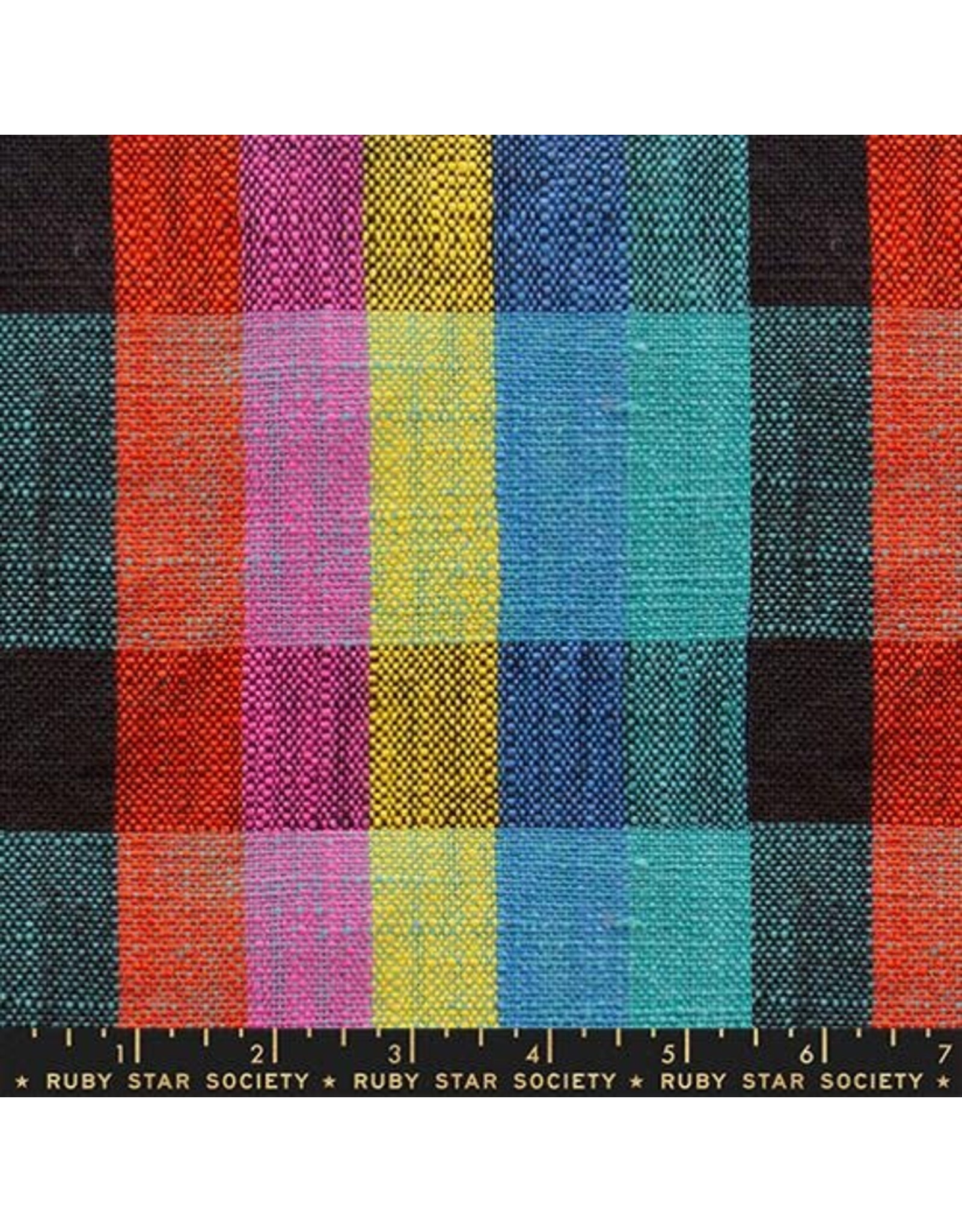 Ruby Star Society for Moda Sunshine Toweling 16" Wide, Picnic Plaid in Black, Sold by the Yard
