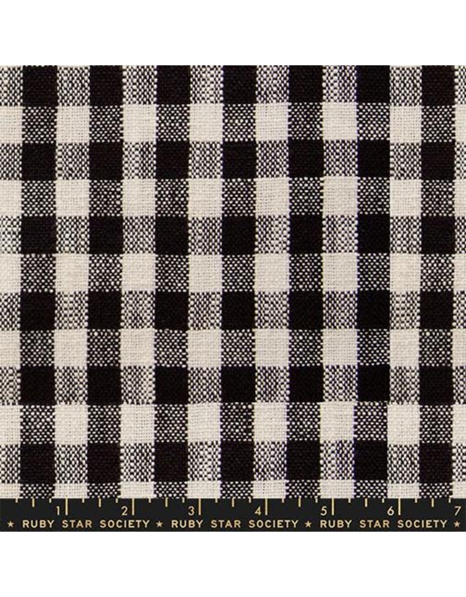Ruby Star Society for Moda Sunshine Toweling 16" Wide, Small Checker in Black, Sold by the Yard