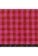 Ruby Star Society for Moda Sunshine Toweling 16" Wide, Small Check in Hot Pink, Sold by the Yard