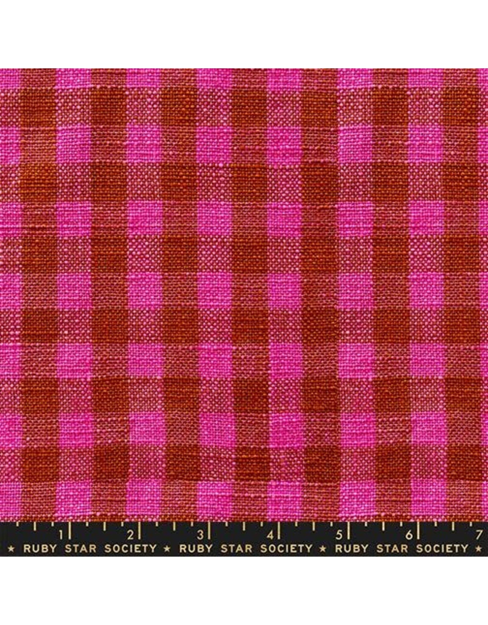 Ruby Star Society for Moda Sunshine Toweling 16" Wide, Small Check in Hot Pink, Sold by the Yard