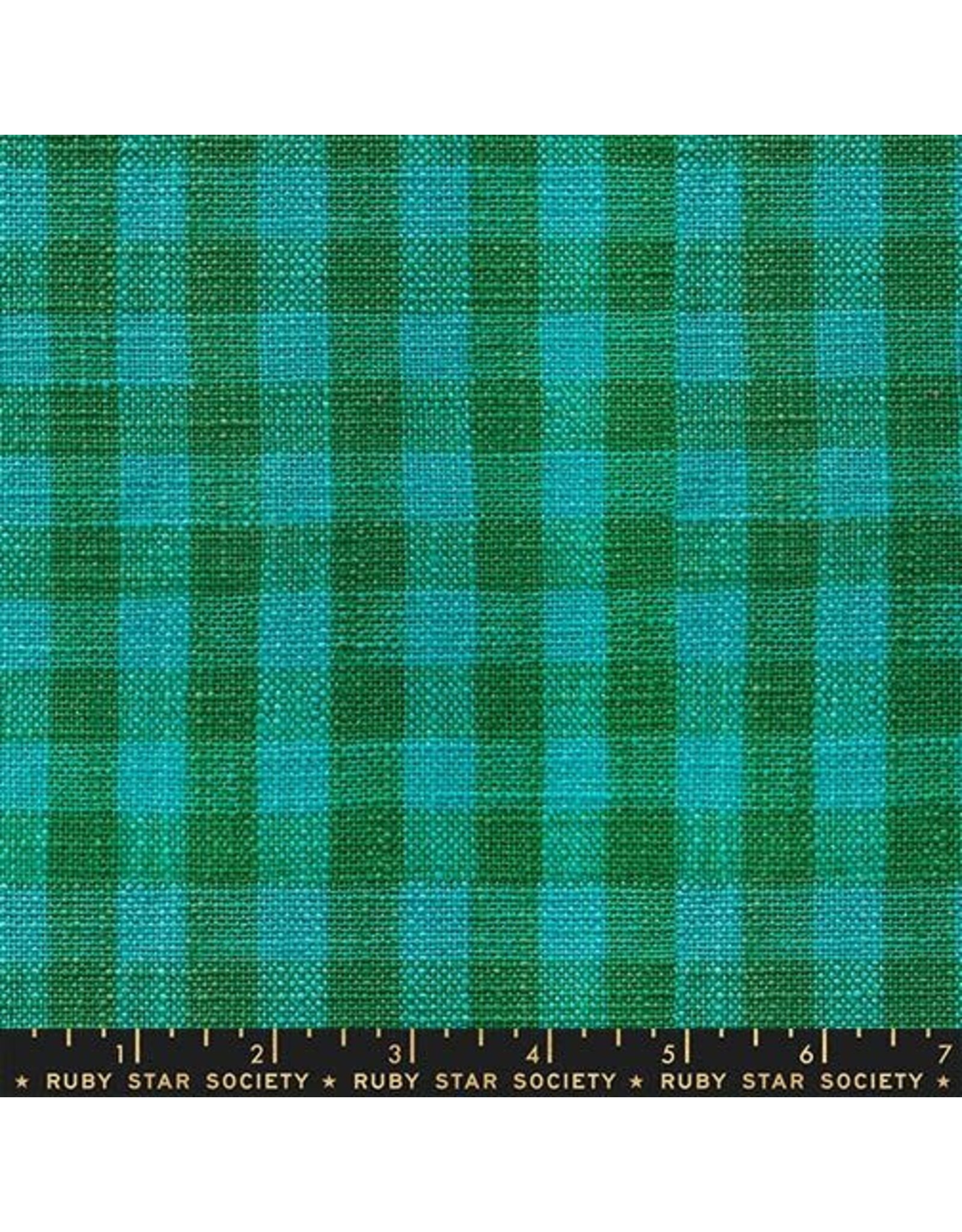 Ruby Star Society for Moda Sunshine Toweling 16" Wide, Small Checker in Turquoise, Sold by the Yard