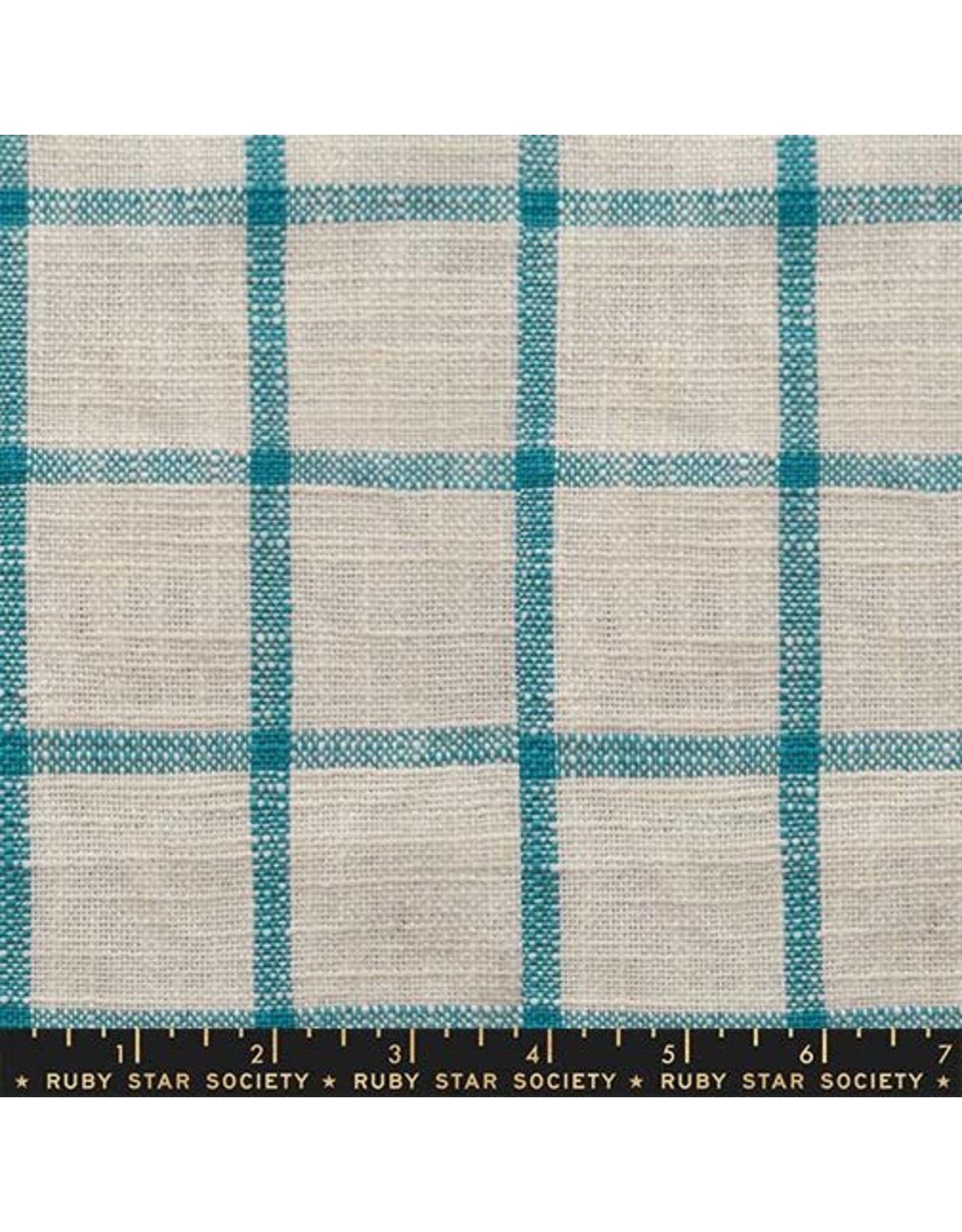 Ruby Star Society for Moda Sunshine Toweling 16" Wide, Kitchen Window in Turquoise, Sold by the Yard