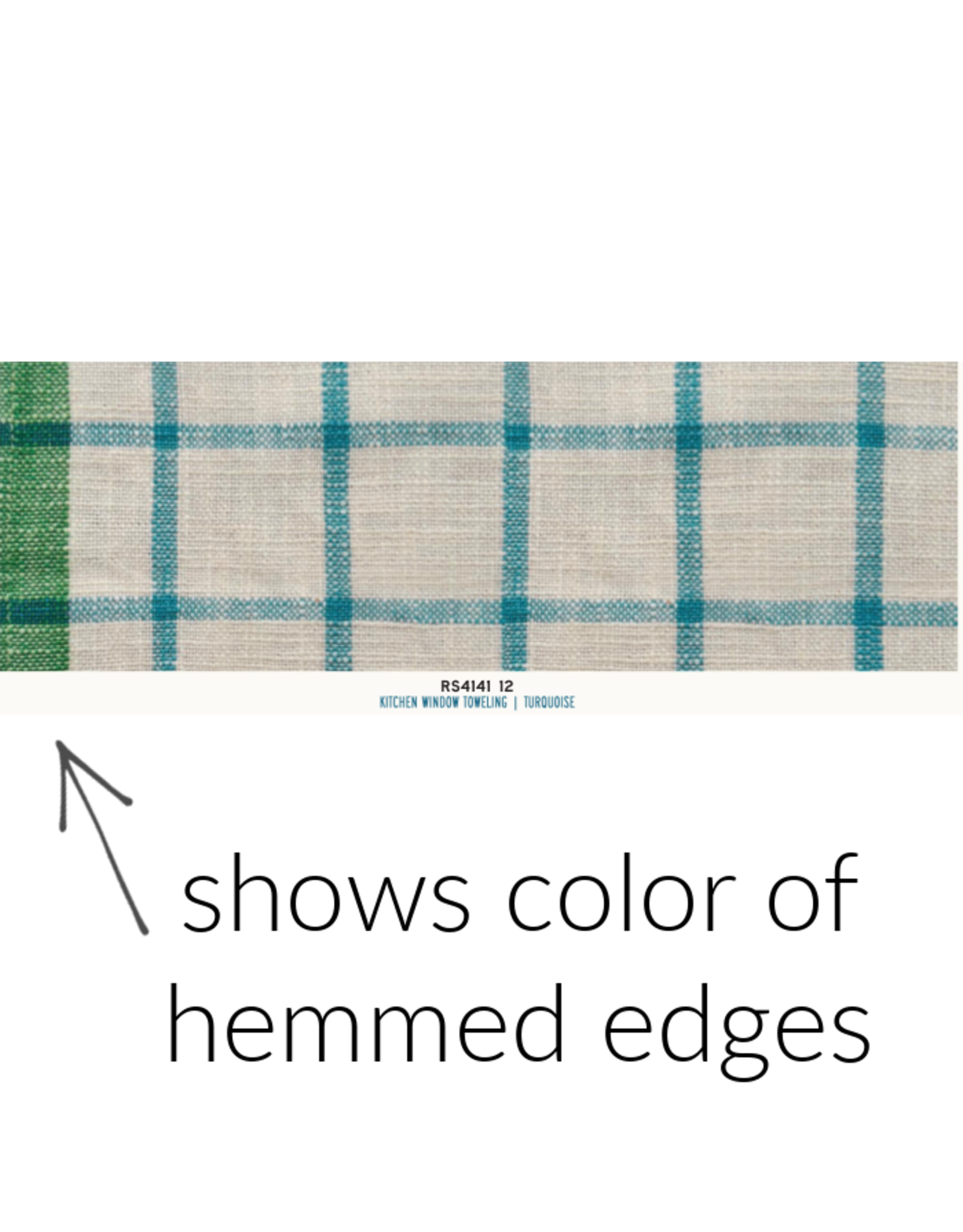 Ruby Star Society for Moda Sunshine Toweling 16" Wide, Kitchen Window in Turquoise, Sold by the Yard