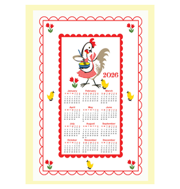 Red & White Kitchen Co. 2025 Kitchen Chicken Flour Sack Towel 17” x 26”