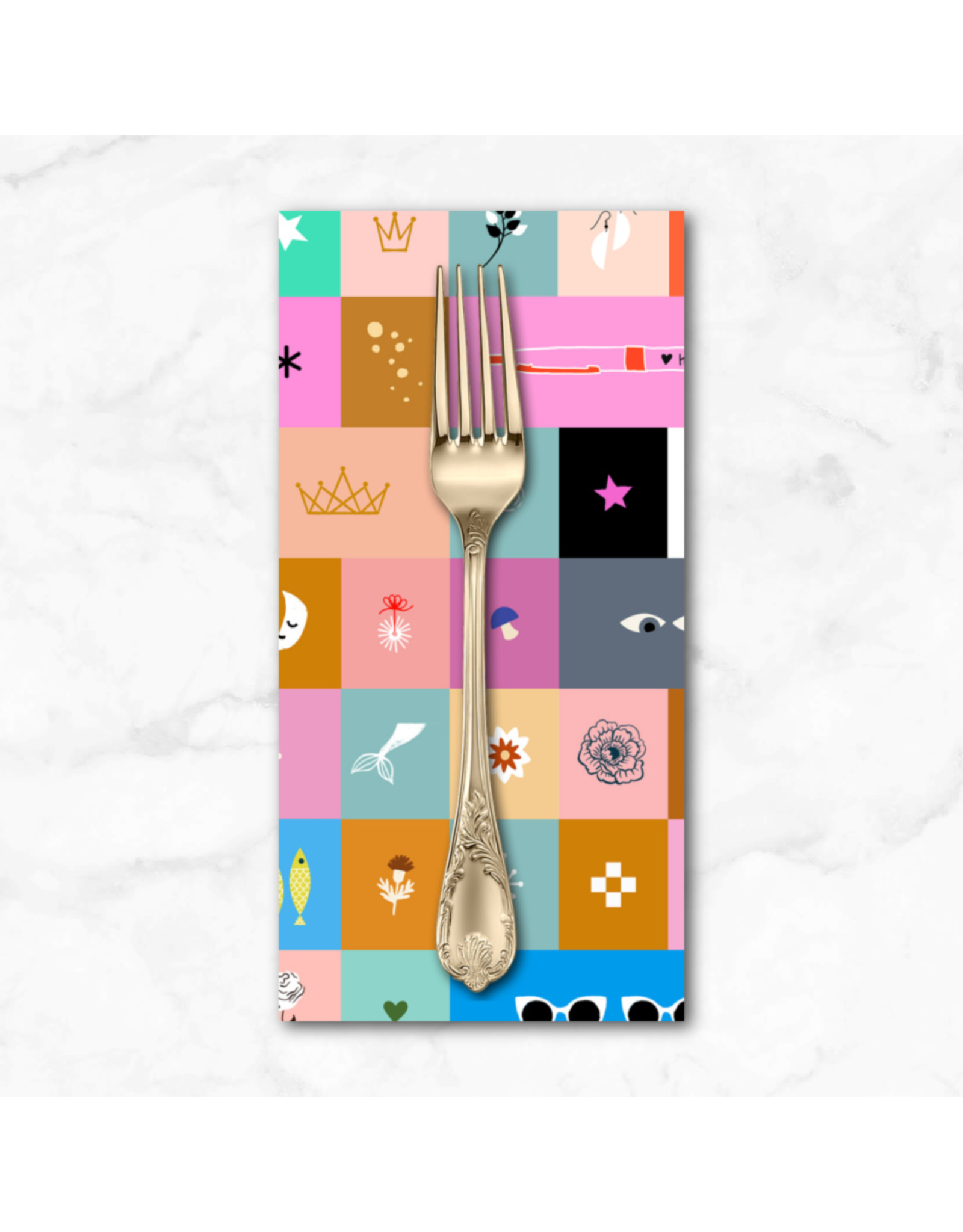 PD's Ruby Star Society Collection Selvedge Magic, Icons in Multi, Dinner Napkin