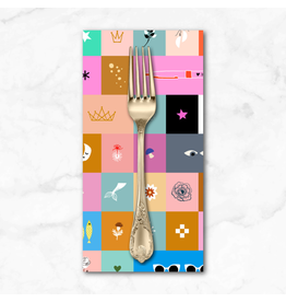PD's Ruby Star Society Collection ON ORDER-Selvedge Magic, Icons in Multi, Dinner Napkin