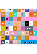 PD's Ruby Star Society Collection Selvedge Magic, Icons in Multi, Dinner Napkin