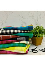 Ruby Star Society for Moda Sunshine Toweling 16" Wide, Picnic Plaid in Black, Sold by the Yard