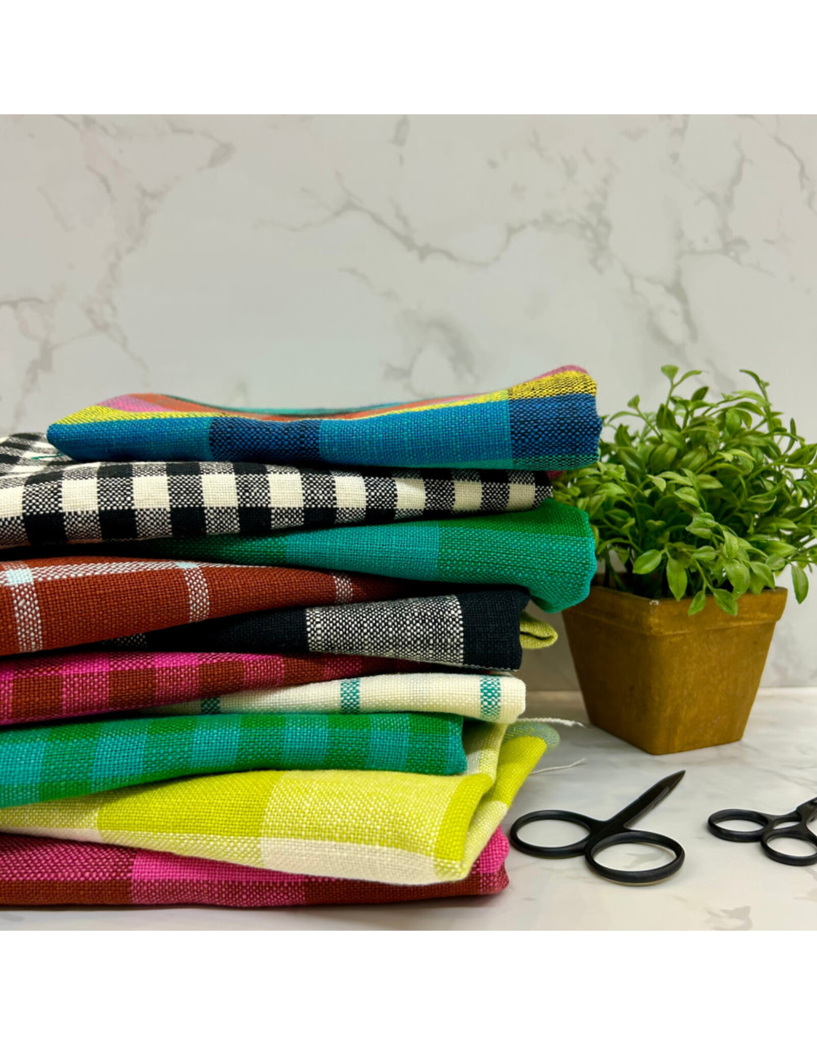 Ruby Star Society for Moda Sunshine Toweling 16" Wide, Picnic Plaid in Black, Sold by the Yard