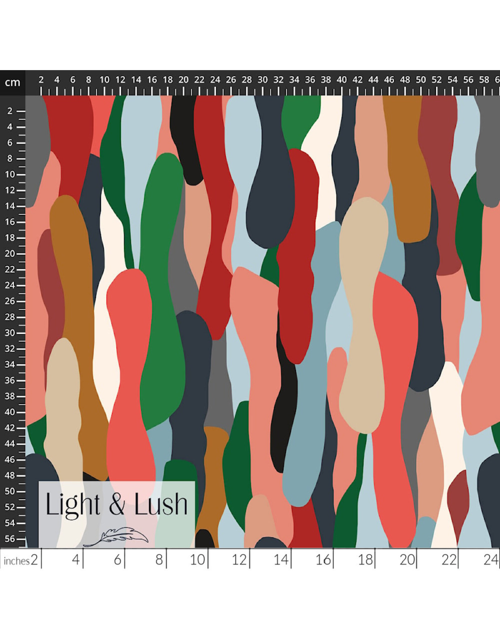 Northcott Viscose Rayon, Light and Lush in Multi, Fabric Half-Yards