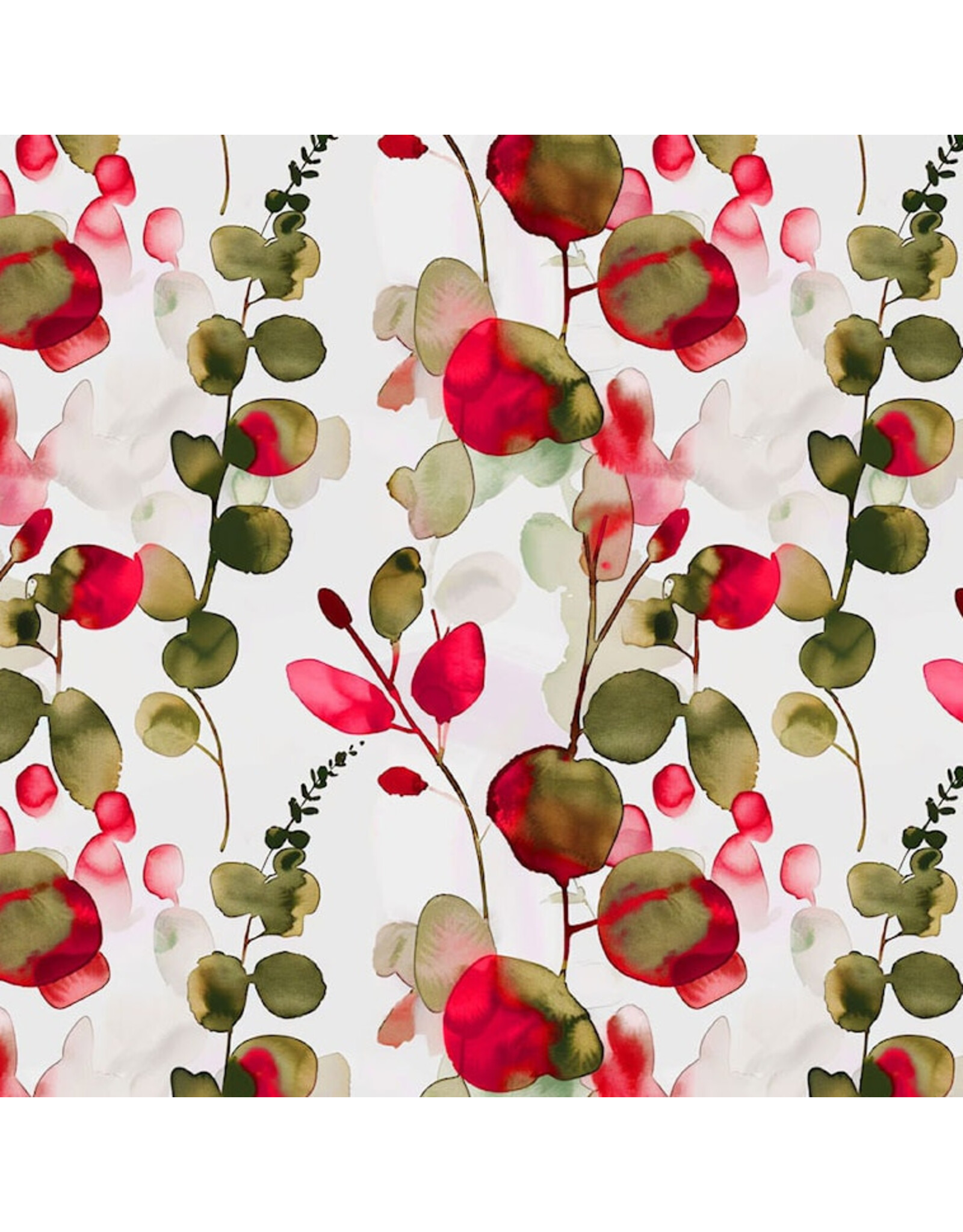 Northcott Viscose Rayon, Light and Lush in Red, Fabric Half-Yards