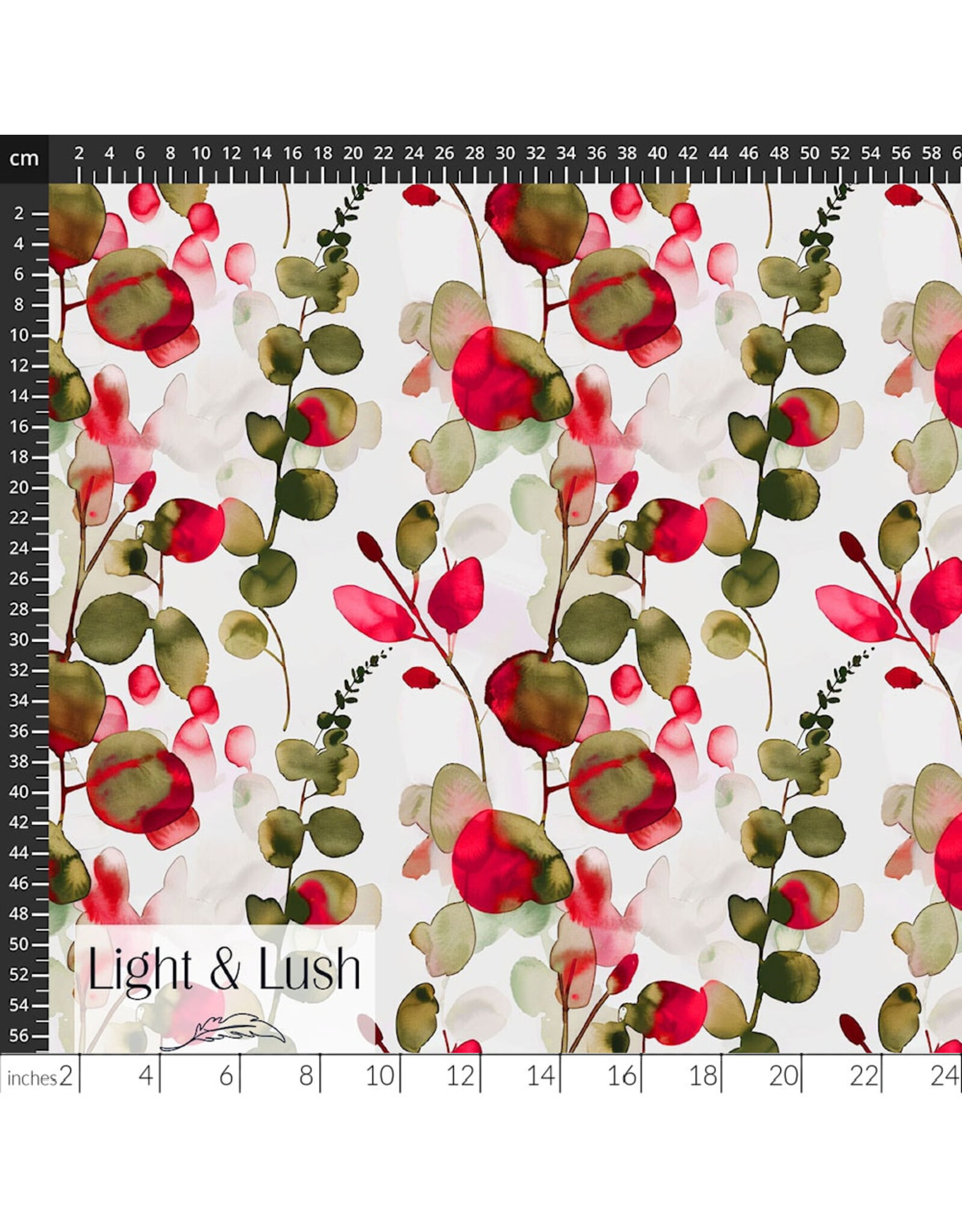 Northcott Viscose Rayon, Light and Lush in Red, Fabric Half-Yards