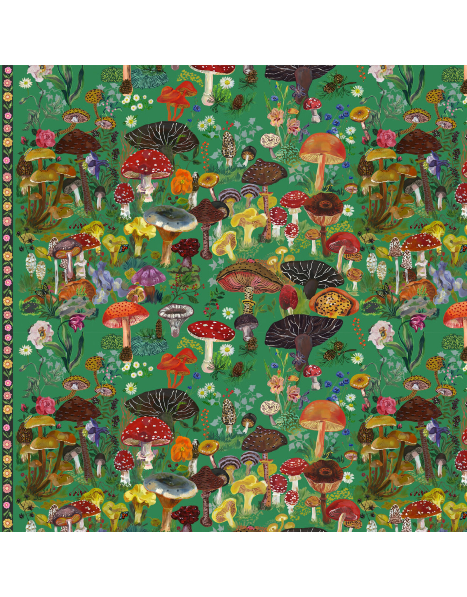Nathalie Lété Pastoral Symphony, Magic Mushrooms in Mousse, Fabric Half-Yards