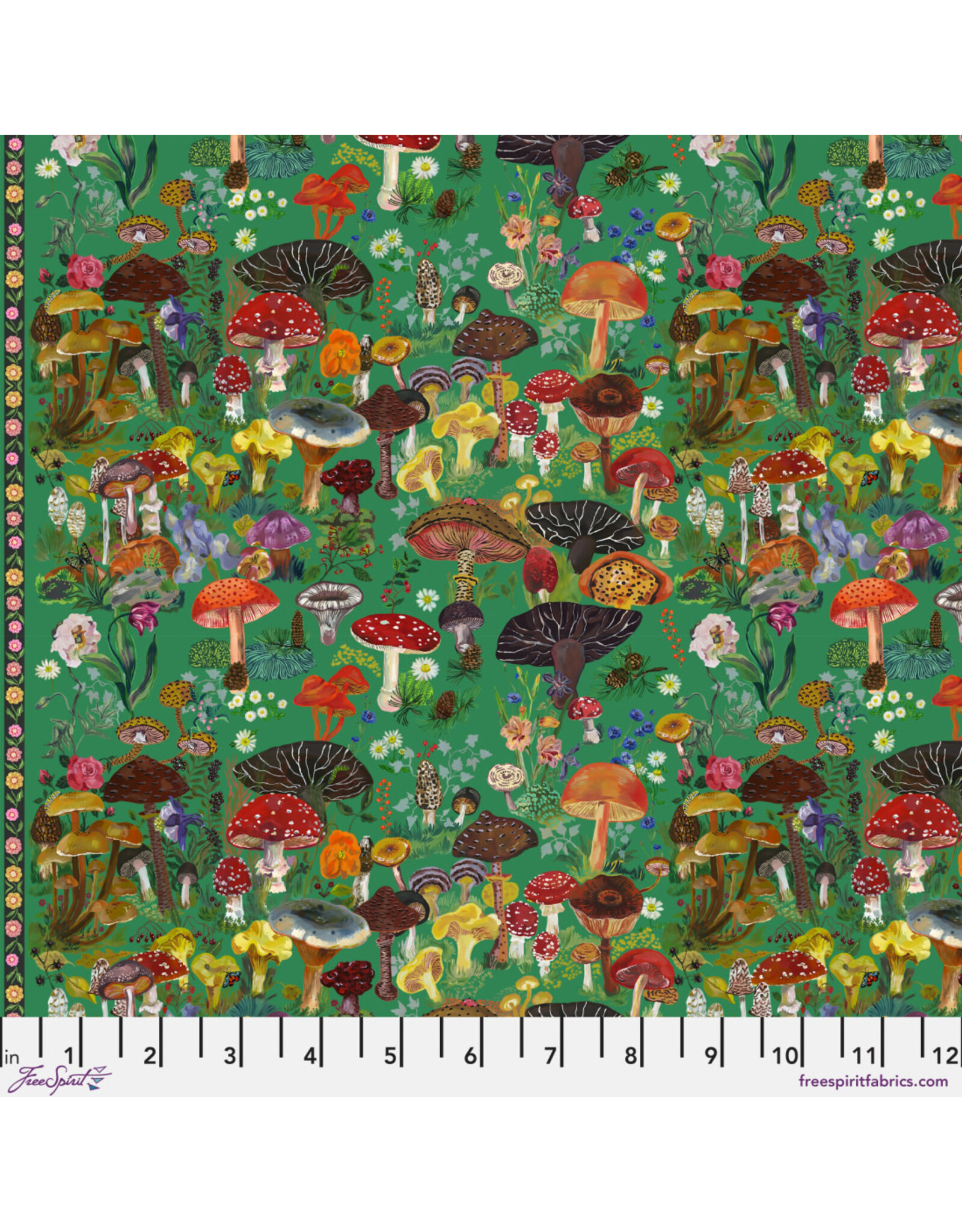 Nathalie Lété Pastoral Symphony, Magic Mushrooms in Mousse, Fabric Half-Yards