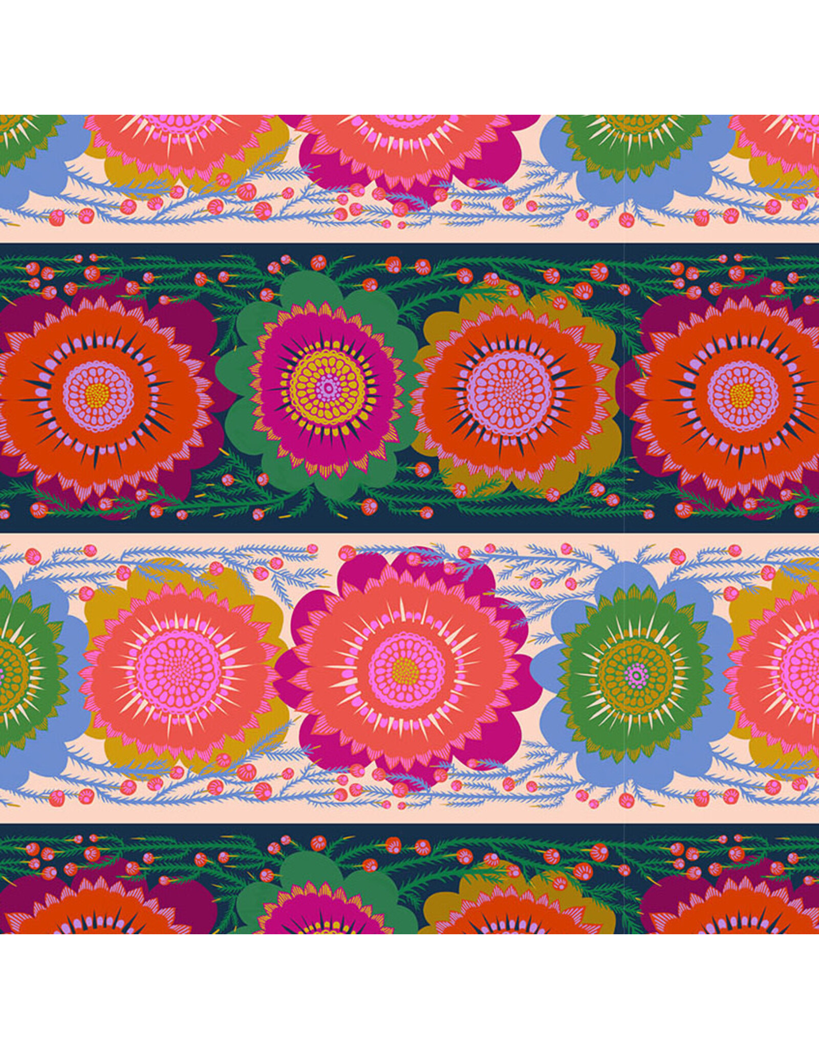 Anna Maria Perennial Borders, Line Dance in Spunky, Fabric Half-Yards
