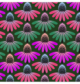 Anna Maria Perennial Borders, Echinacea Rhythm in Forest, Fabric Half-Yards