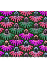 Anna Maria Perennial Borders, Echinacea Rhythm in Forest, Fabric Half-Yards