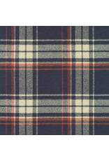Robert Kaufman Yarn Dyed Cotton Flannel, Mammoth Flannel in Nautical, Fabric Half-Yards