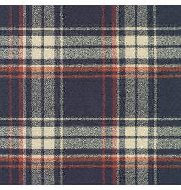 Robert Kaufman Yarn Dyed Cotton Flannel, Mammoth Flannel in Nautical, Fabric Half-Yards