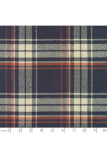 Robert Kaufman Yarn Dyed Cotton Flannel, Mammoth Flannel in Nautical, Fabric Half-Yards