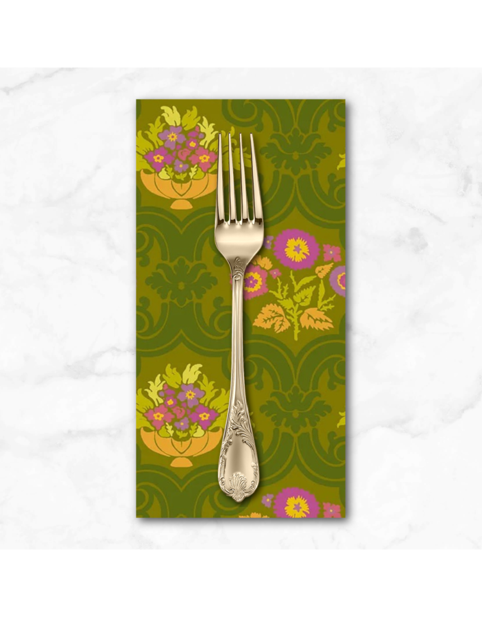 PD's Alison Glass Collection Camp Kitschy Lala, Courtyard in Olive, Dinner Napkin